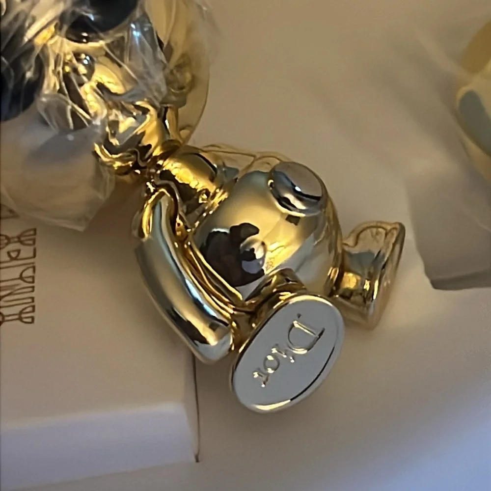 Dior Gold/Silver Inlex Bear Charm Rare NIB